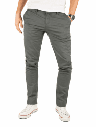 Yazubi Herren Chino Hose - Modell Kyle Slim Fit - Chinohose mit Stretchanteil 38W / 30L Grau (Magnet 4r193901) Angebot bei HelloDeals