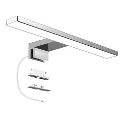 Aourow LED Spiegellampe Badezimmer Spiegelleuchte 5W 300mm 500lm Badleuchte Neutralweiß 4000k,Spiegellampen Spiegel Badezimmerschrank 230V,LED Badspiegelleuchten Badezimmerspiegel(kein Schalter) 30 cm - Ohne Kabel Neutralweiß-silber Angebot bei HelloDeals