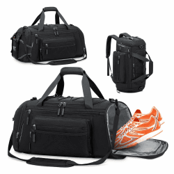 RAINSMORE Sporttasche Herren Damen Reisetasche 40L Sporttaschen mit Schuhfach Nassfach Wasserdicht Tasche für Sport Fitness Reisen Schwarz Angebot bei HelloDeals