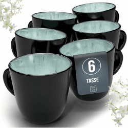 Steingut Kaffeetassen 6 Personen Ibiza TESTSIEGER, Traumhaftes Mediterranes Steingut Tassen Set, Stylisches Tee- und Kaffeebecher Set, Pure Living in Salbeigrün Becher (460ml 6x) Salbeigrün Angebot bei HelloDeals