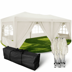 Kronenburg Faltpavillon wasserdicht Pavillon mit 6 Seitenteilen, Gartenzelt, 3x6 m - mit UV Schutz 50+, Champagner 3x6m Champagner inkl. 6 Seitenteile 3 x 6 m mit 6 Seitenteilen Angebot bei HelloDeals