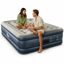 iDOO Luftmatratze Selbstaufblasend, Luftbett 2 Personen, Aufblasbare Matratze, Gästebett mit Elektrischer Luftpumpe, Aufblasbares Bett Schnelles in 3 Minuten Aufblasen für Camping 152x203x46cm 2 Personen (152x203x46cm) Grau Angebot bei HelloDeals