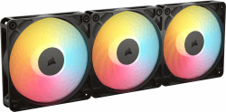 CORSAIR RS120-R ARGB 120-mm-PWM Reverse-Lüfter – Reverse-Rotor, +5-V-ARGB-Anschlüsse, 8 RGB-LEDs, Hoher Statischer Druck, Daisy-Chain, Magnetisches Domlager, Zero-RPM-Modus – Dreierpack – Schwarz Angebot bei HelloDeals