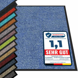 etm® Schmutzfangmatte - Fußmatte in vielen Größen - Türmatte Fußabstreifer für Haustür innen und außen (Blau, 135x200 cm) 135 x 200 cm Blau (Einfarbig) Angebot bei HelloDeals