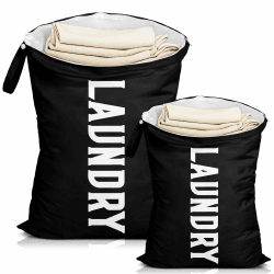 2 Pack Travel Laundry Bag Waterproof with Handle Dirty Clothes Storage Bags With Zips Wet Bag Suit Workout Swimming Camping Gym Pool,Black Schwarz Angebot bei HelloDeals