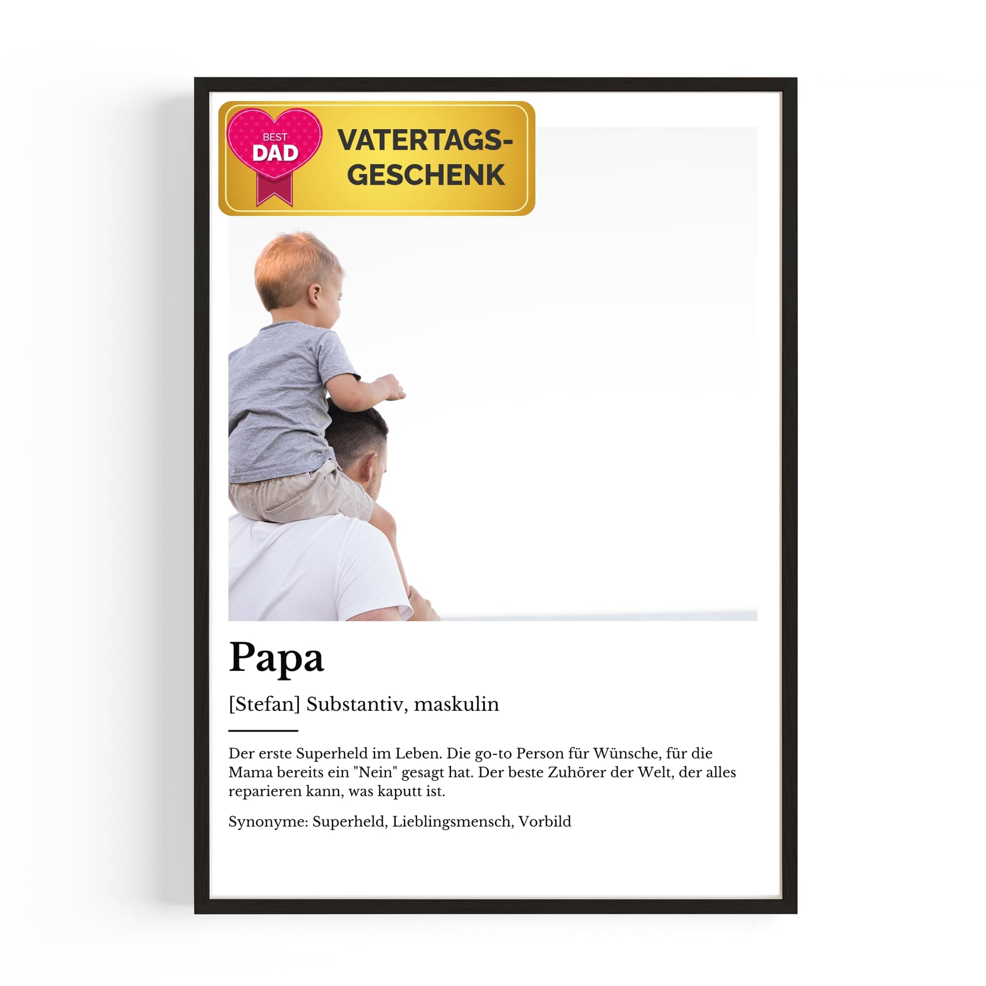 GiveSmiles Vatertagsgeschenk für Papa — Personalisiertes Papa geschenk geburtstag – Liebesbeweis für deinen Vaterstag Geschenk deinem eigenen Bild – Personalisierte Geschenke zum Geburtstag Papa Definition Angebot bei HelloDeals