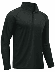 TACVASEN Herren UV-Schutz 1/4 Reißverschluss Langarm Rashguard UPF 50+ Longsleeve Sportshirts Langarmshirts L 02-schwarz Angebot bei HelloDeals