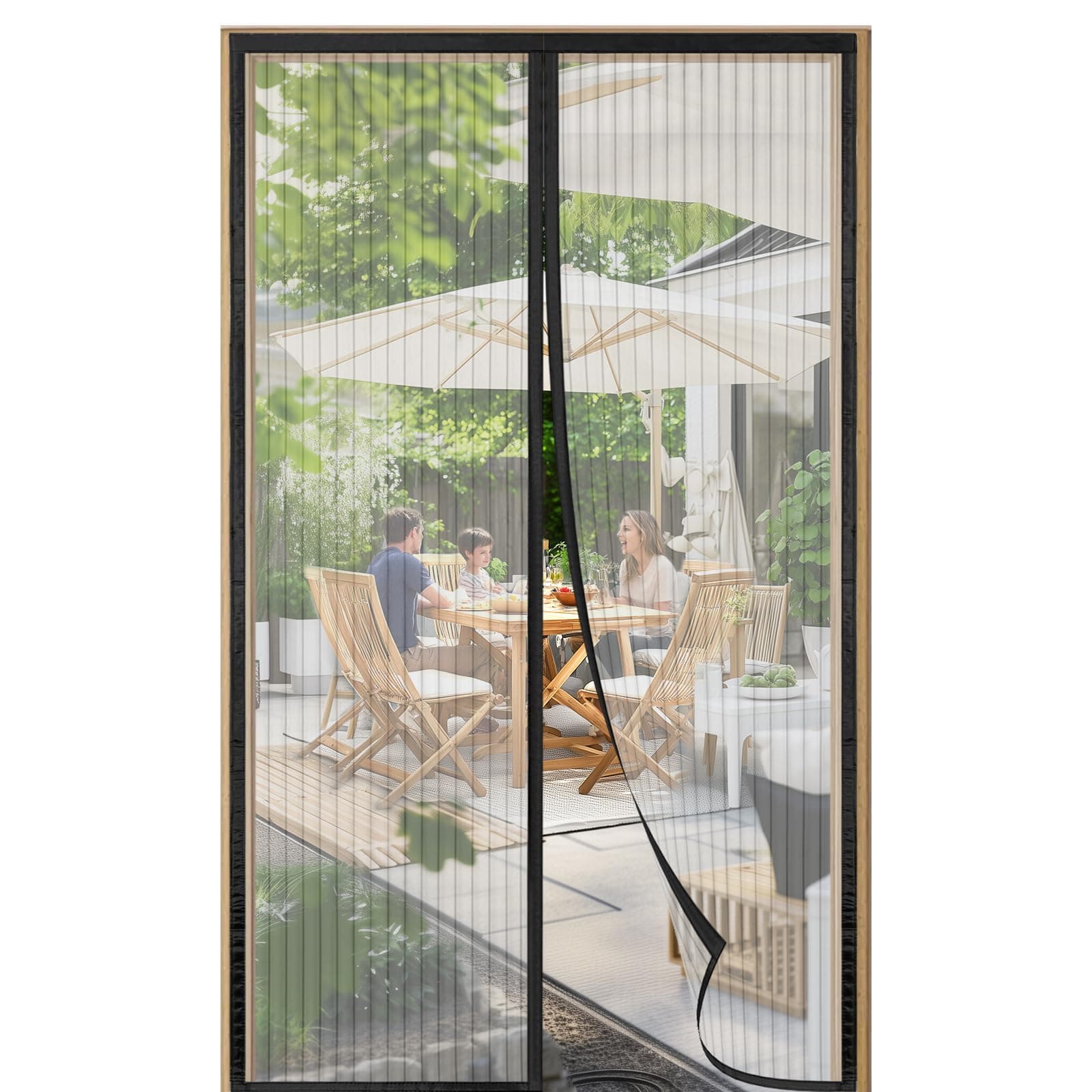 Fliegengitter Tür 140x220 cm Magnet Insektenschutz Balkontür Ohne Bohren, Starke Magnete, Kinderleichte Klebemontage & Langlebiges Netz (Schwarz) Angebot bei HelloDeals
