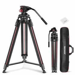 NEEWER LL38 79"/2m Video Kamerastativ mit Fluidkopf und Reinigungstuch, Robustes Metallstativ mit EIN Schritt Schnellwechselplatte Kompatibel mit Canon Nikon und Sony Camcordern, max. Last 17,6lb Video Kamera Stativ mit Reinigungstuch Angebot bei HelloDeals