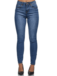 Tazzio Jeans Damen High Waist Denim Slim Skinny Fit Jeanshose Stretch Hose F101 46 Blau Angebot bei HelloDeals