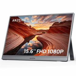 ARZOPA Portable Monitor 15,6 Zoll FHD 1080P, Tragbarer Monitor Space Grau Ultra-Slim mit Kickstand, IPS Display für Laptop, PC, Mac, PS5, Xbox, Switch, USB-C & HDMI Anschluss, A1 Grau 15,6 Zoll A1/60HZ Grau Angebot bei HelloDeals