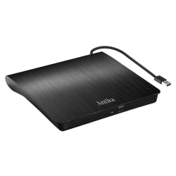 Antika Externes DVD Laufwerk CD DVD Brenner Player USB 3.0 Writer DVD/CD +/-RW CD Laufwerk für Laptop Desktop mit Mac/OS//Linux/Win11/Win10/Win8/XP Black Angebot bei HelloDeals