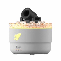 Aroma Luftbefeuchter mit LED Kanonen, Simulation Eines Vulkannebels, Persönlicher Kleine Luftbefeuchter, Leiser Diffusor mit 7 Farblichtern für das Home Office und Unterwegs Weiß Angebot bei HelloDeals