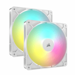 CORSAIR RS140 ARGB 140mm PWM-Lüfter – Daisy-Chain-Verbindung – Geräuscharm – Magnetisches Dome-Lager – Doppelpack – Weiß Weiß 2 x 140mm ARGB Angebot bei HelloDeals