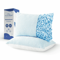MKS kopfkissen 70x50 2er Set – Ergonomisches Wolkenkissen für Entspannung – Weiches Kissen für Rücken, Seiten & Bauchschläfer – Memory Foam Kissen mit kühlendem Gel für besseren Schlaf - Schlafkissen 2-Pack 70 x 50 cm Angebot bei HelloDeals