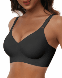 HORISUN Bequemer, Nahtloser BH mit vollständiger Abdeckung für Damen, kabellose BHS mit weicher Unterstützung, Normale und große Größen XXL Schwarz Angebot bei HelloDeals