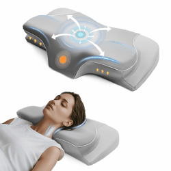 Ergonomisches Nackenstützkissen (HWS) – Premium Memory Schaum Kopfkissen für Seitenschläfer – Orthopädisches Schlafkissen zur Nackenentlastung mit 2 Höhen & atmungsaktivem Öko-Tex Bezug Grau Angebot bei HelloDeals