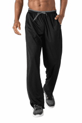 KEFITEVD Herren Leichte Jogginghose mit Zip-Taschen Offen Beinabschluss Trainingshose Meshgewebe Lange Atmungsaktiv Sporthose Weich Sweathose XL Schwarz-grau Angebot bei HelloDeals