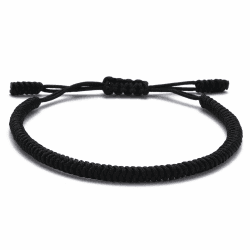 LUCKY BUDDHIST - Tibetisches Glücksarmband + Buddhistisches Geschenk! – Für Männer, Frauen, Teen – Geflochtene Freundschaftsarmbänder, Handgefertigt – Einstellbares Armband für das Handgelenk Black Angebot bei HelloDeals