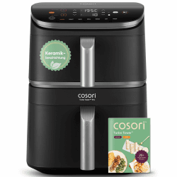 COSORI Airfryer | Turbo Tower Pro | DualBlaze-Technologie | Keramikbeschichtung Ohne PFAS | 2630W | 10,8L | Automatische Luftstrom-Regulierung | Silbergrau | DC112 Keramikbeschichtung 10,8 L Silbergrau Angebot bei HelloDeals