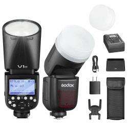 Godox V1S Rundb kamerablitz 76W Speedlite Professioneller Kamera Flash 1/8000 HSS 2.4G Wireless X System TTL mit 2600mAh Li-Ionen Kompatibel für Sony a7IV a7III a7RIII a7RII a7C a6400 a6000 a9 a77 V1-S Angebot bei HelloDeals