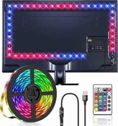 LED TV 2 Meter LED-Streifen USB mit Fernbedienung Hintergrundbeleuchtung mehrfarbig für 32 - 55 Zoll HDTV, PC, Schlafzimmer, Party und Heimdekoration (2 Meter) Angebot bei HelloDeals