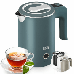 LEBENLANG Reise Wasserkocher Edelstahl Klein 0 5 Liter & BPA-Frei - Reisewasserkocher klein 600W Energiesparend Energieeffizienz - Camping Kettle Kleiner Mini Wasserkocher Blau 0.5 0,5 l für Reisen Angebot bei HelloDeals