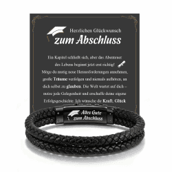 Gamtic Leder Armband Herren Geschenke für Männer - Edelstahl Verstellbare Verschluss, Schwarz Lederarmband mit Gravur Schmuck Herren Geschenk für Ihn Papa Opa Mann Sohn Bruder Enkel Abschlusszeit Angebot bei HelloDeals