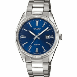 Casio Collection Herren Armbanduhr Silber/Blau Angebot bei HelloDeals