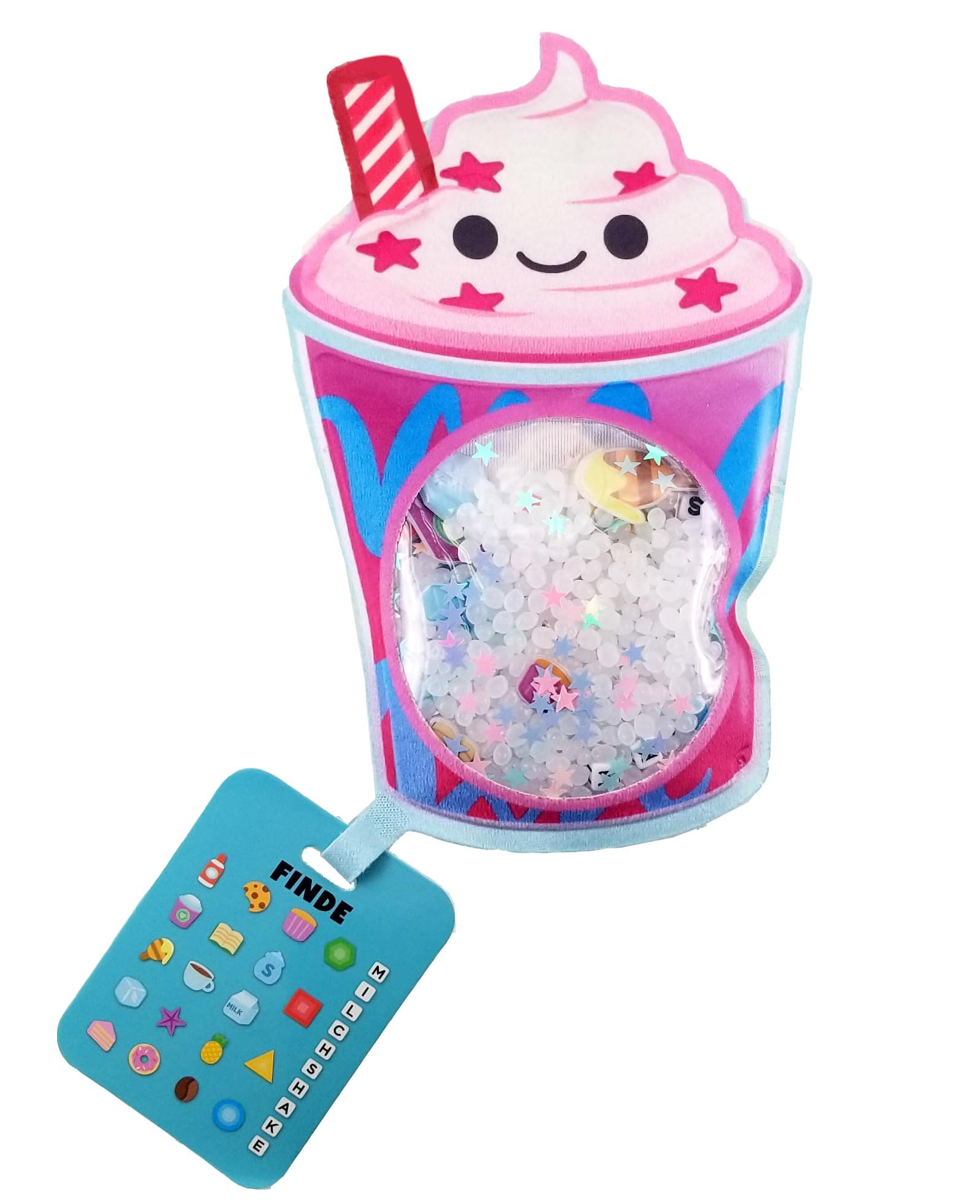Bauer Spielwaren Bizyboo - Milchshake - Sensorik Spielzeug mit Perlen & versteckten Objekten, Reisespielzeug gegen Langeweile ab 2 Jahren (21004), Blau-pink Milkshake Angebot bei HelloDeals