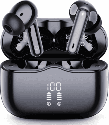 Kabellose Bluetooth Kopfhörer, In Ear Kopfhörer Bluetooth 5.4 mit 4 ENC Noise Cancelling Mics, HiFi Stereo 40Std Spielzeit Kabellose Kopfhörer, IP7 Sport Ohrhörer Kompatibel mit IOS, Android Schwarz Angebot bei HelloDeals