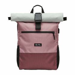 Ela Mo Rucksack Damen - Rolltop schön u. durchdacht - Laptop Rucksäcke für Frauen - Anti Diebstahl Tasche für Schule, Uni, Business (Strawberry Cream) Angebot bei HelloDeals