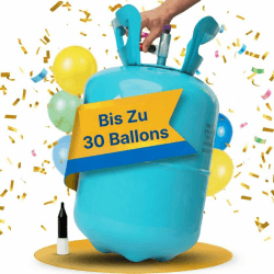Ballongas [für 30 Luftballons]– Helium Balloon Gas für bis zu [30 Luftballons] – Ballongas - Helium Gasflasche klein inkl. STAHLMANN ® Informationsblatt Angebot bei HelloDeals