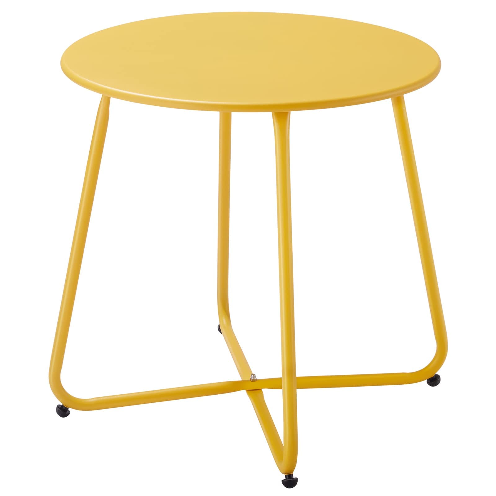 Fokebel Kleiner Beistelltisch Metall, Garten Beistelltisch Rund, Couchtish & Kaffeetisch mit Verstellbarer Tischbeine (Gelb, Ø 45x45H cm) Ø 45x45H cm Gelb Angebot bei HelloDeals
