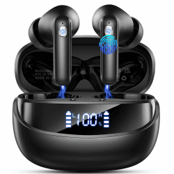 Bluetooth Kopfhörer, 2026 Kopfhörer Kabellos Bluetooth 5.4, 50 Std Spielzeit In Ear Kopfhörer mit 4 ENC Noise Cancelling Mics, IP7 Wasserdicht Kabellose Kopfhörer HiFi Stereo, Ohrhörer mit LED-Anzeige Mattschwarz Angebot bei HelloDeals