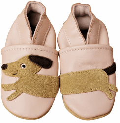 Krabbelschuhe - MARKENQUALITÄT VIELE Motive bis 4 Jahre Babyschuhe Leder Babyhausschuhe Lauflernschuhe Lederpuschen Hausschuhe 20/21 EU Hund Rosa Angebot bei HelloDeals