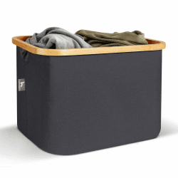 HENNEZ Korb zur Aufbewahrung 40L Aufbewahrungskorb Groß kompatibel Ikea Kallax Korb Grau Regal Aufbewahrungsboxen - Stoffboxen Kisten Körbe zur Aufbewahrung kompatibel als Wäschekorb Stoff faltbar 40 l Dunkelgrau Angebot bei HelloDeals