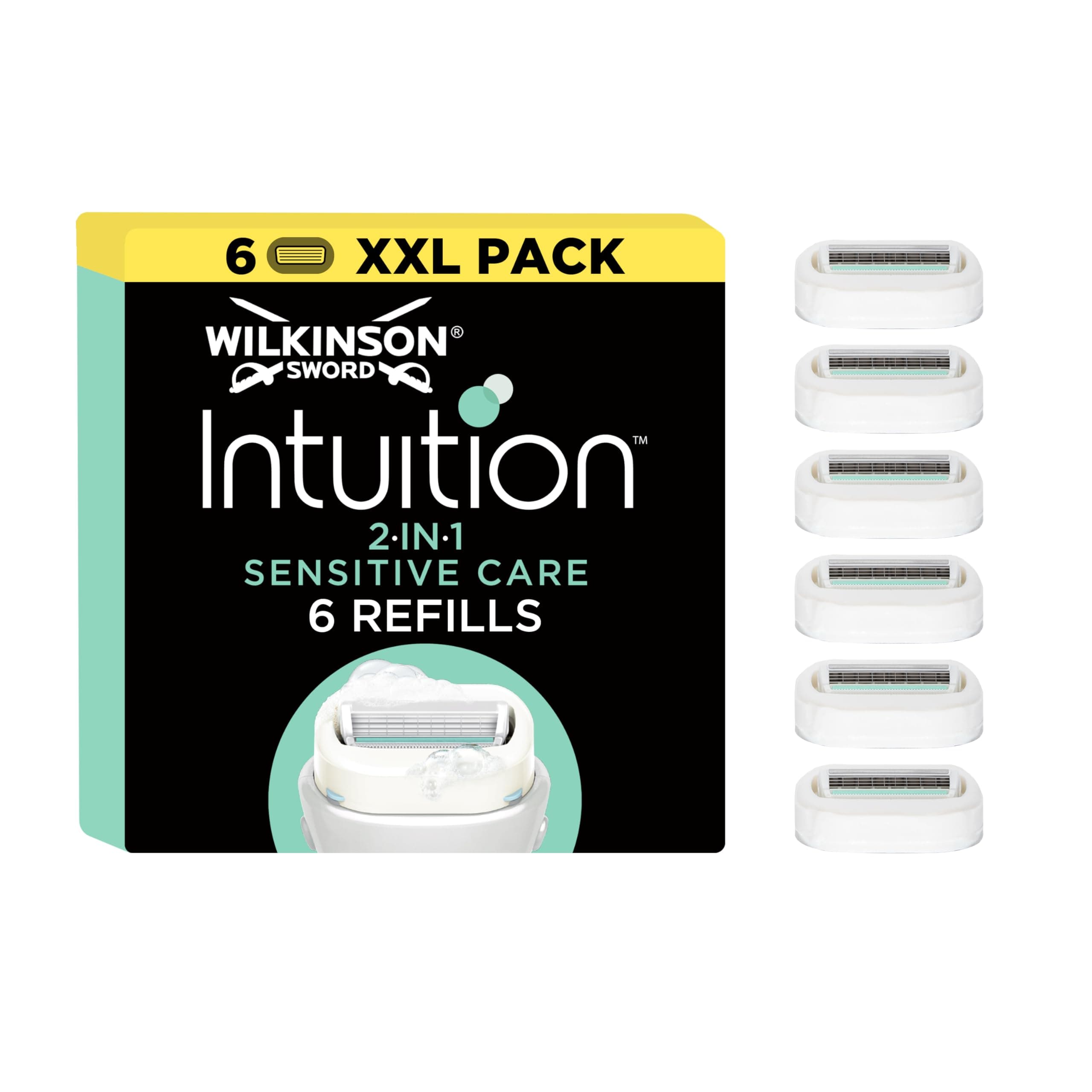 Wilkinson Sword Intuition 2-in-1 Sensitive Care Rasierklingen, Damenrasur, Hauch von Aloe vera, Rasierer für die alltägliche Rasur, 6 Stück 6 stück (1er Pack) Angebot bei HelloDeals