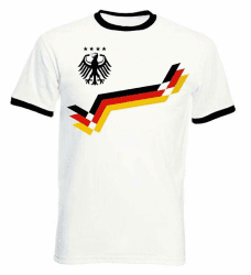Herren T-Shirt Deutschland Retro Trikot Fußball L Weiß Angebot bei HelloDeals