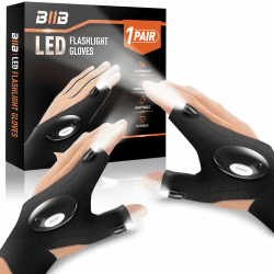 BIIB Vatertagsgeschenk für Papa, Handschuhe mit Licht Angelzubehör, Geschenke für Männer Camping Zubehör, Gadgets für Männer Geschenke für Papa, Geschenk Vatertag Geburtstagsgeschenke für Ihn Einheitsgröße Schwarz/schiere Freude Angebot bei HelloDeals