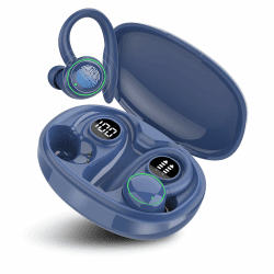 PEFUPEW Bluetooth Kopfhörer Sport, Kopfhörer Kabellos Bluetooth 5.3 mit 4 Mic, In Ear Kopfhörer ENC Noise Cancelling, HiFi Stereo Ohrhörer LED-Anzeige, 48 Std Spielzeit, IP7 Wasserdicht (Dunkelblau) Angebot bei HelloDeals
