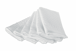 Carenesse 6er Gästehandtücher Set 30 x 50 cm weiß I Premium Hotelqualität 100% Baumwolle Öko-Tex 100 I Handtuch Set Waffelmuster & Bordüre I Frottee Handtücher fusselfrei/saugstark/weich Angebot bei HelloDeals