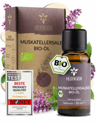 Heldengrün® BIO Muskatellersalbeiöl [100% NATURREIN] Warm-krautiger Ritual-Duft - Ätherisches Öl aus Griechenland für Aromatherapie und DIY-Rituale (30 ml) Muskatellersalbei 30 ml (1er Pack) Angebot bei HelloDeals