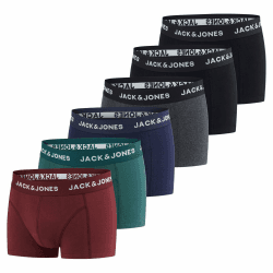 JACK & JONES Boxershorts Herren 6er Pack Basic Trunks Boxer Stretch Unterhosen Unterwäsche Retroshorts Set Baumwolle Schwarz Rot Grün Blau Grau S M L XL XXL 3XL 4XL 5XL 6XL 7XL 8XL 5XL Pack 2 Angebot bei HelloDeals