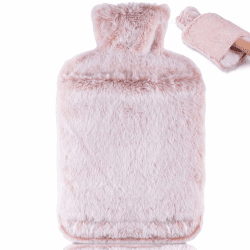 BOLEi Wärmflasche mit Weichem Bezug –Auslaufsicher 2L Groß Wärmflaschen mit Känguru-Tasche, Bettflasche Flauschig,Geschenke für Männer Frauen (Rosa) Angebot bei HelloDeals