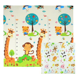 CCLIFE Krabbelmatte Spielmatte Baby Schadstofffrei 196x176x1cm Faltbar Spielunterlage Spielteppich Groß Rutschfest Beidseitig Tragbar Wasserdicht für Innen Außen Bunt Figuren & Tiere Angebot bei HelloDeals