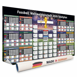 CoolChange XXL Fußball WM Poster | 120x60cm | Spielplan Weltmeisterschaft 2026 USA Kanada Mexiko | gerollt, zum selbst eintragen, Fanartikel Angebot bei HelloDeals