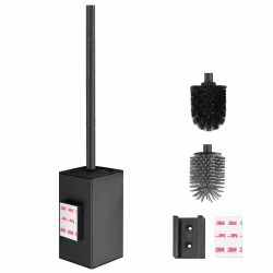 DAZI Klobürste Klebende Wandmontage ohne Bohren, Rostfreies Metall Toilettenbürste modernem Design, WC Bürste mit herausnehmbarem Innenbecher für einfache Badpflege und Reinigung (Matt Schwarz) Angebot bei HelloDeals