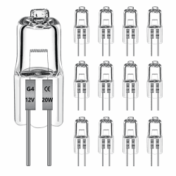 Morotty 12 Stück G4 Halogenglühbirne 20W 2700k warmweiß 240LM, Halogenlampe G4 20w 12V bis 300C, Halogen Dimmbar Warmweiß für Dunstabzugshauben, Öfen, Mikrowellen Angebot bei HelloDeals