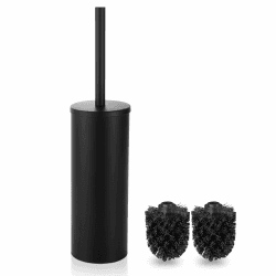 Klobürste Toilettenbürste WC Bürste mit Klobürstenhalter Bürstengarnitur mit Edelstahlgriff und -sockel, Schwarz Angebot bei HelloDeals